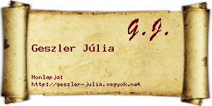 Geszler Júlia névjegykártya